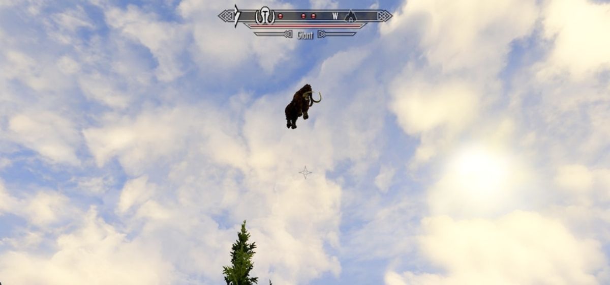 Mamute voador sobre tela (Skyrim)